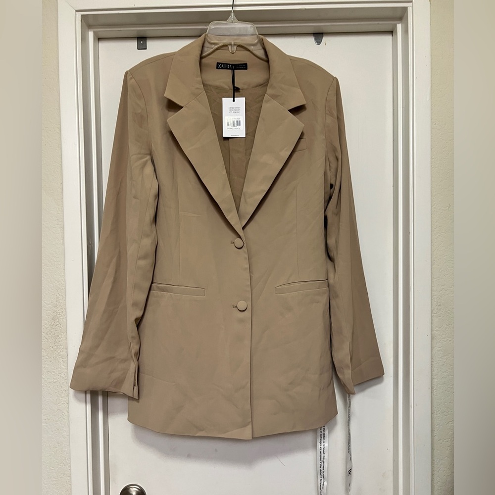 Zahraa The Label: Carolina Tie Waist Blazer - taupe - size XL - NWT - Picture 3 of 13